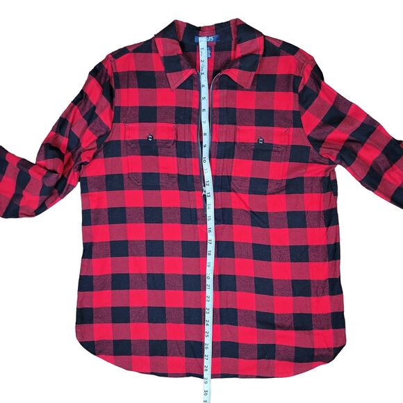 Chaps Buffalo Plaid 1/2 Zip Pullover Shacket Women's SZ LG - Picture 3 of 10